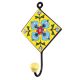 Turquoise Floral Ceramic Tile Hook